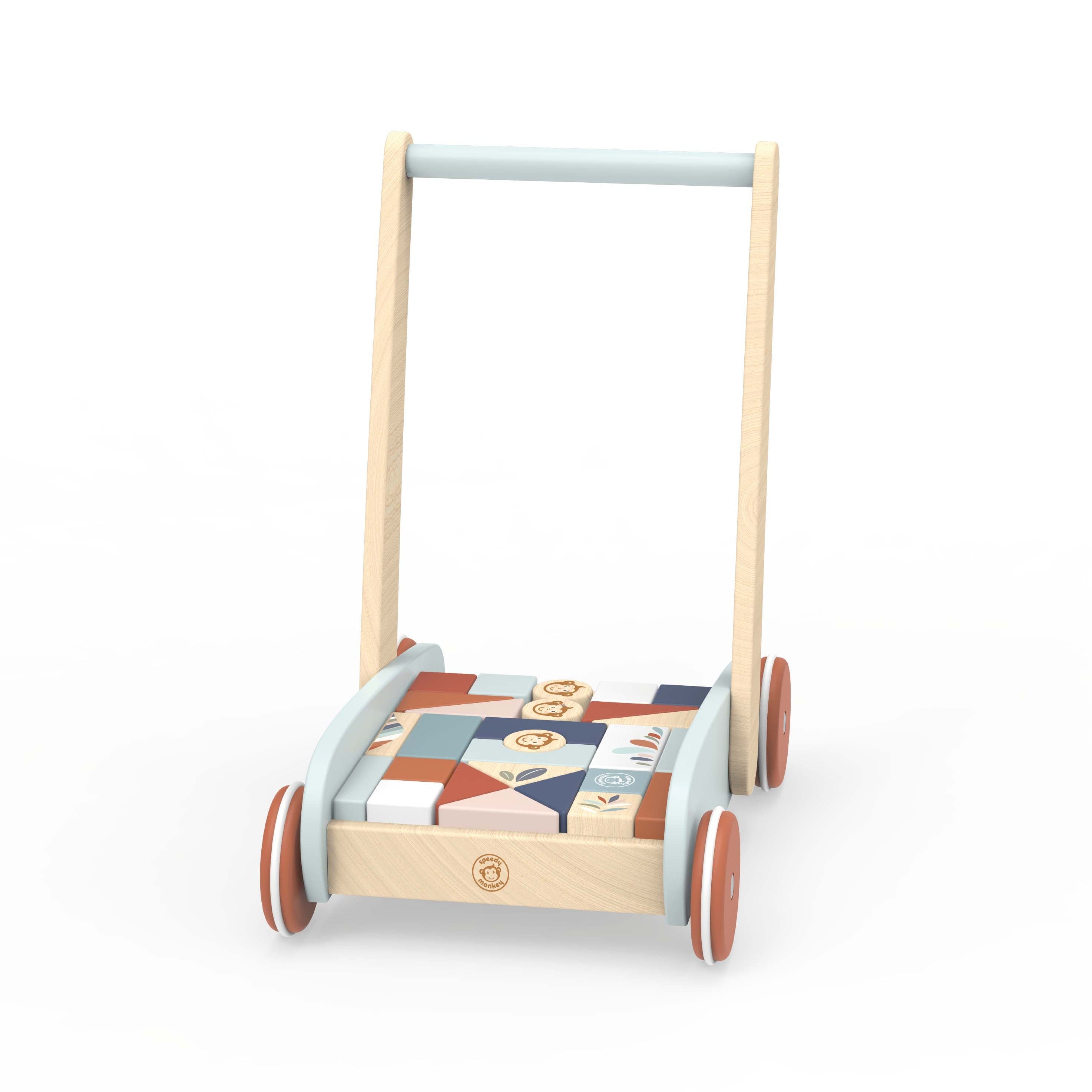 Speedy Monkey - Wooden Walker with Building Blocks - Infants