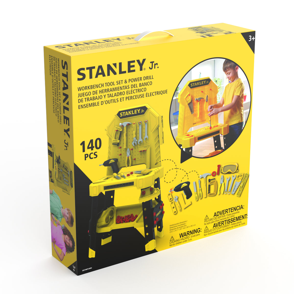 Stanley Jr. - Workbench with Mini Drill & 140 Piece Set - Preschool