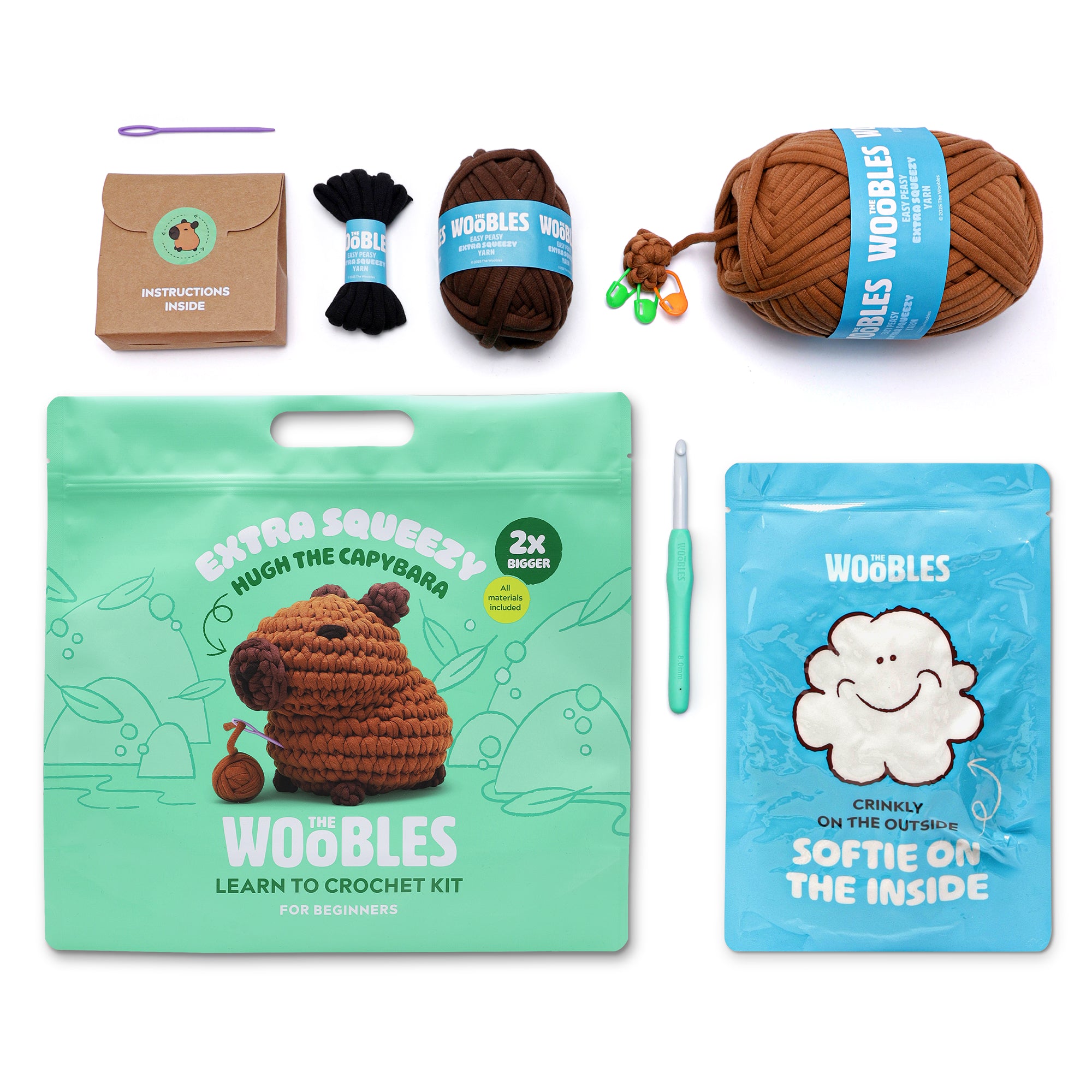 Hugh the Capybara Learn to Crochet Kit