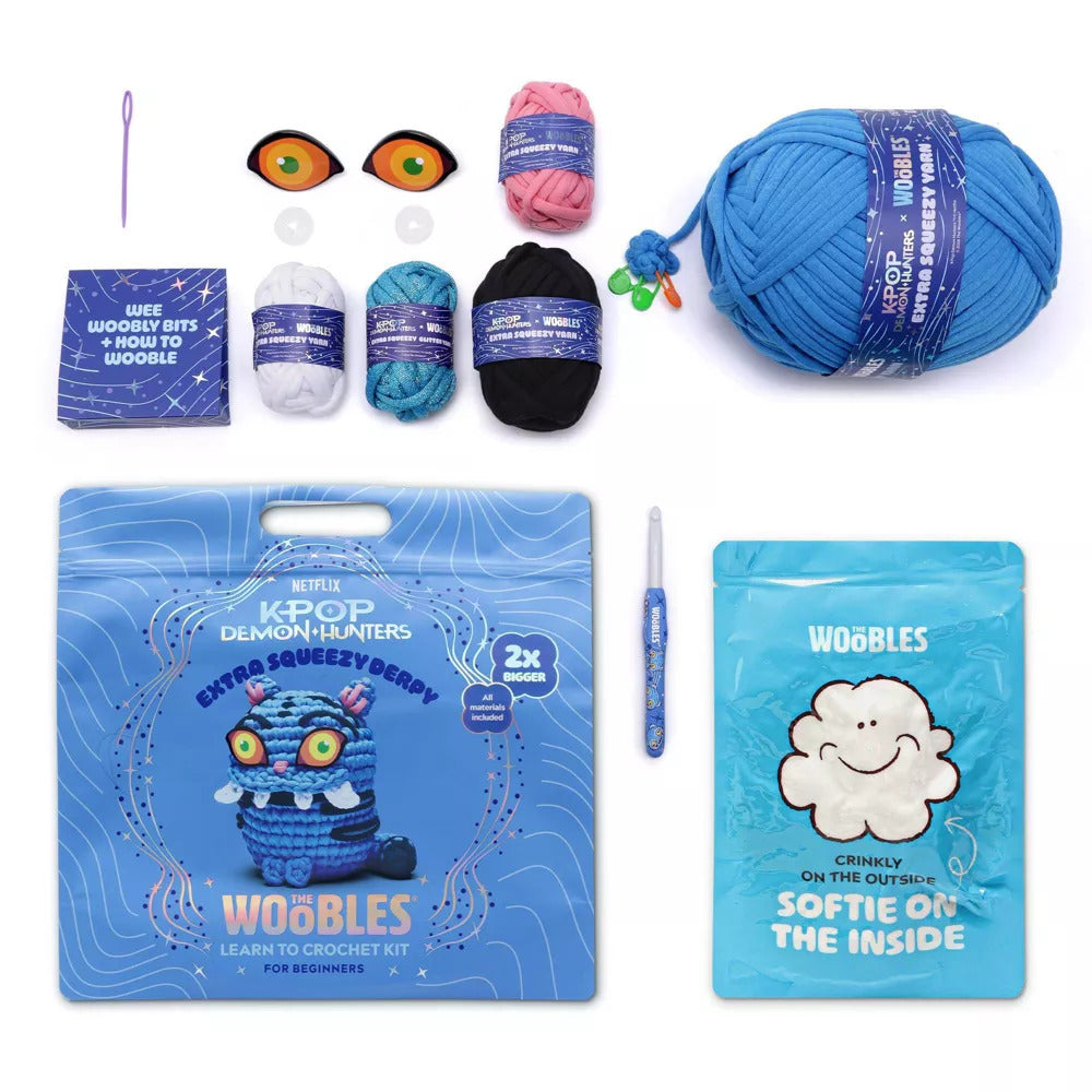 Kpop Demon Hunters Derpy Tiger Extra Squeezy Learn to Crochet Kit