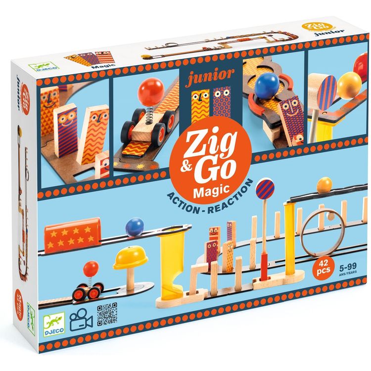 Djeco - Zig & Go Junior Magic 42 Piece Chain Reaction Construction Set - STEM