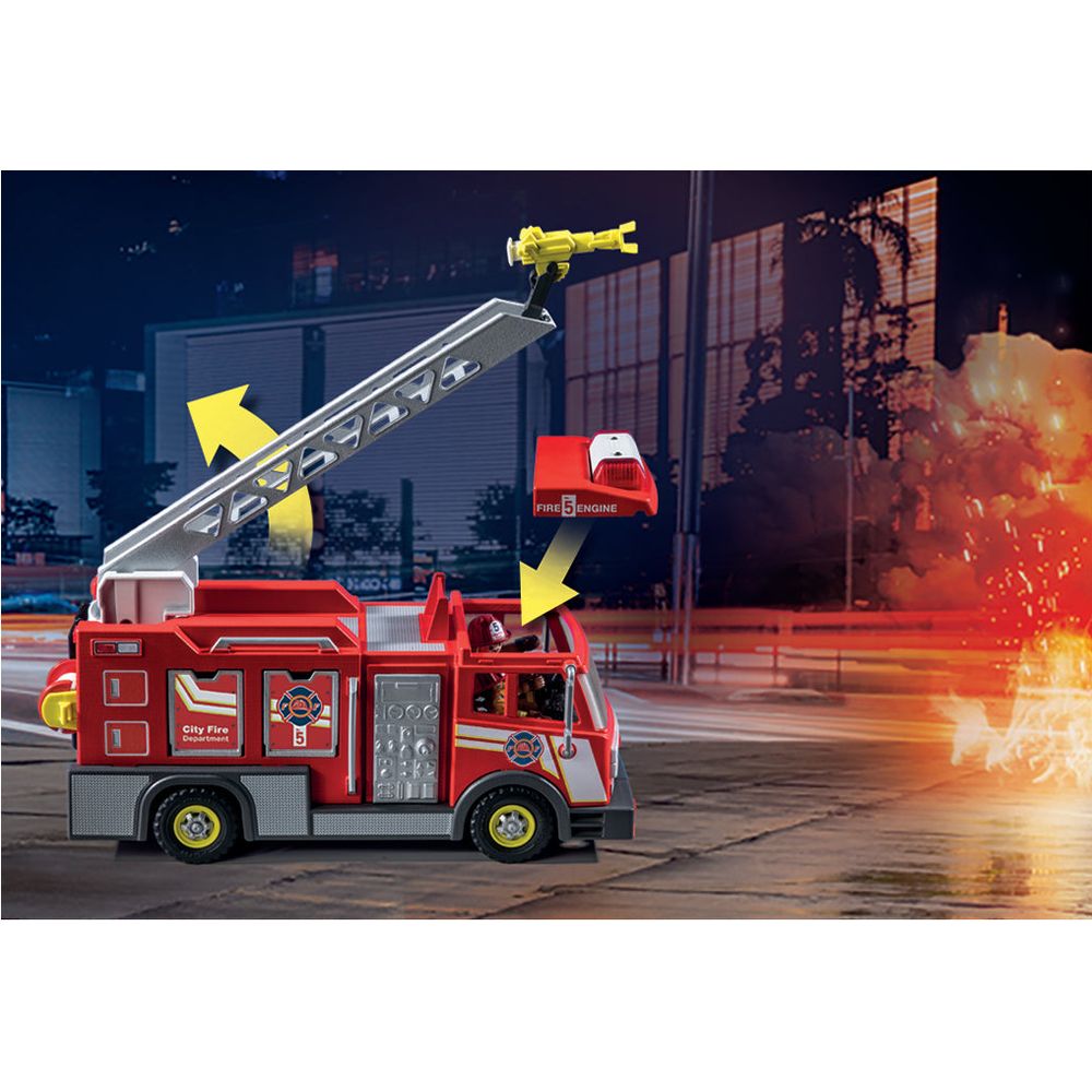 Fire Truck with Accessories and 2 Figures