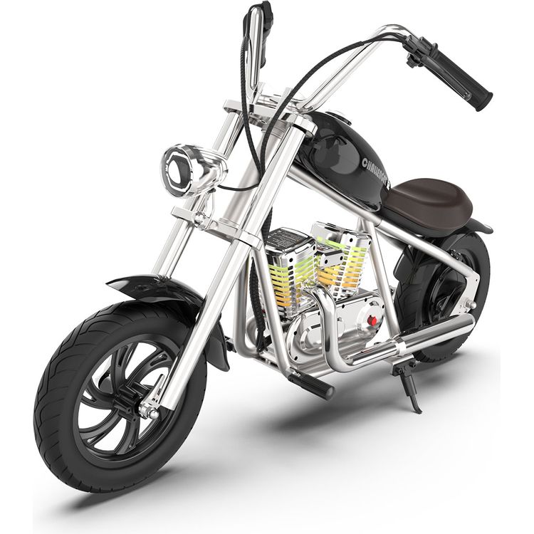 Hyper Gogo Challenger 12 Plus Kids Motorcycle with App - Black