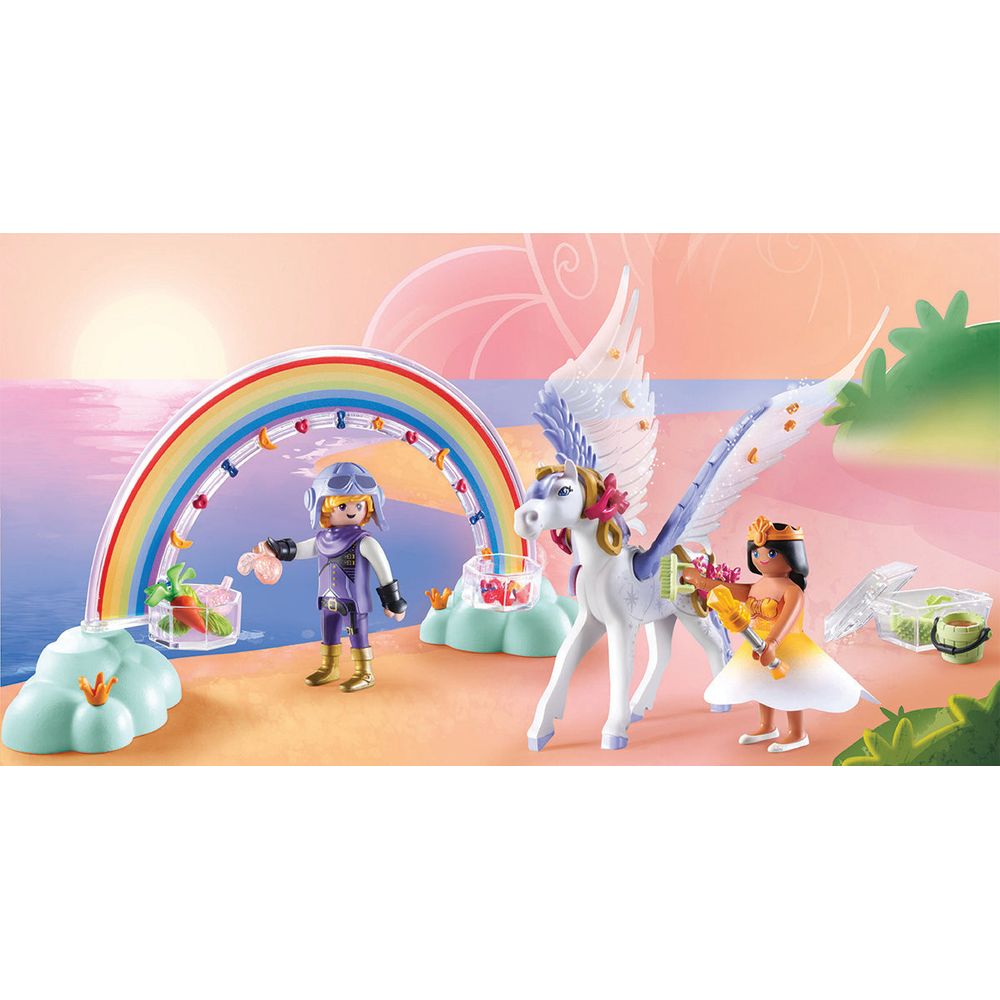 Pegasus with Rainbow in the Clouds Playset