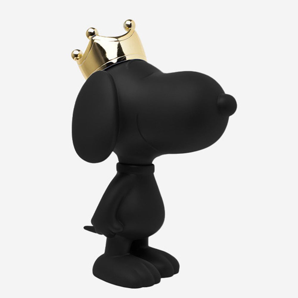Snoopy with Crown 12" Figurine - Black & Gold