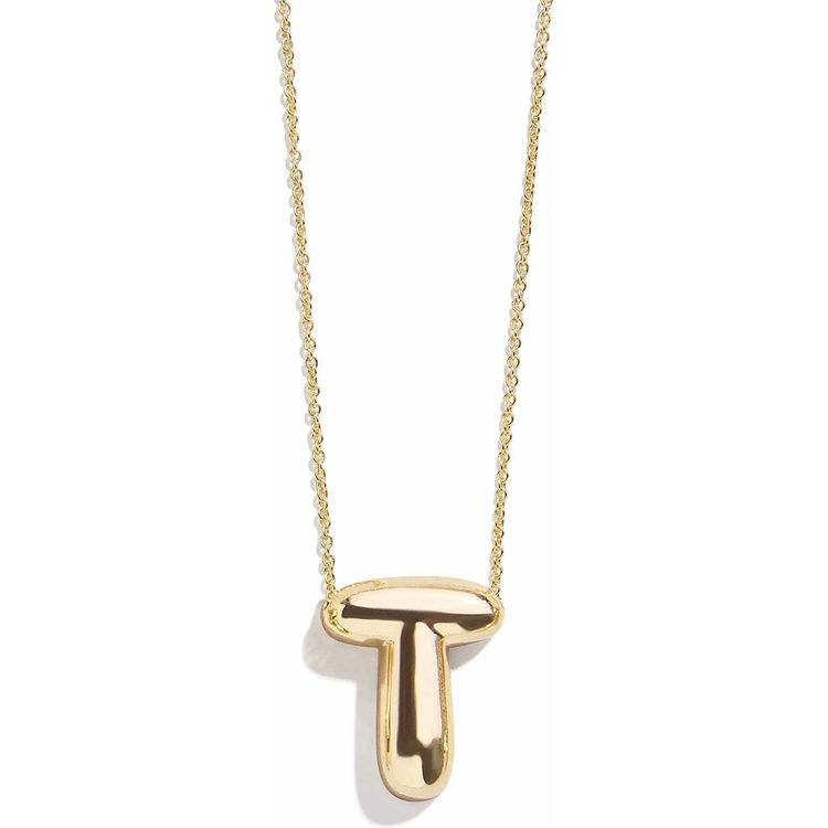Gold Bubble Initial Necklace T
