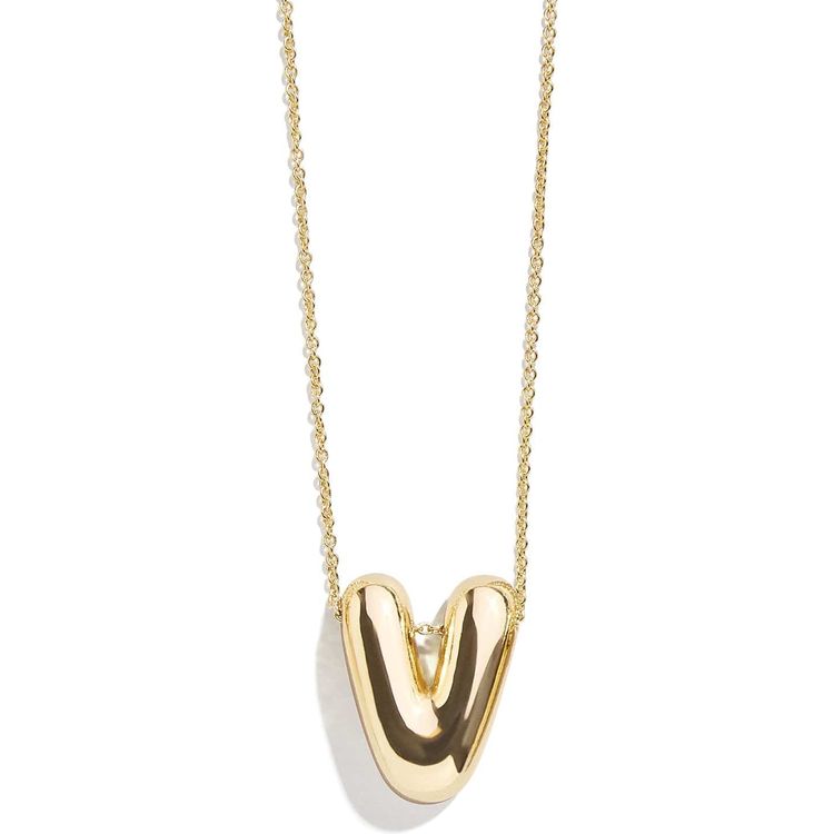 Gold Bubble Initial Necklace V