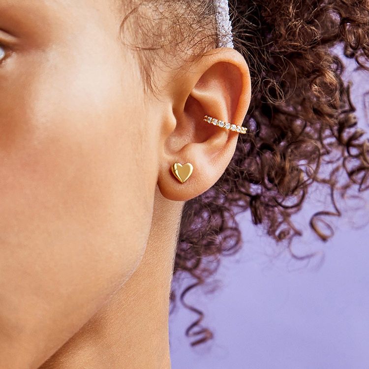 Bauble Bar Trend Accessories Whole Lotta Heart 18K Gold Kids' Earrings - Gold