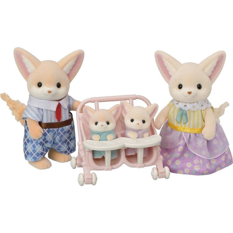 Calico Critters Collectibles Calico Critters Fennec Fox Family, Set of 4 Collectible Doll Figures