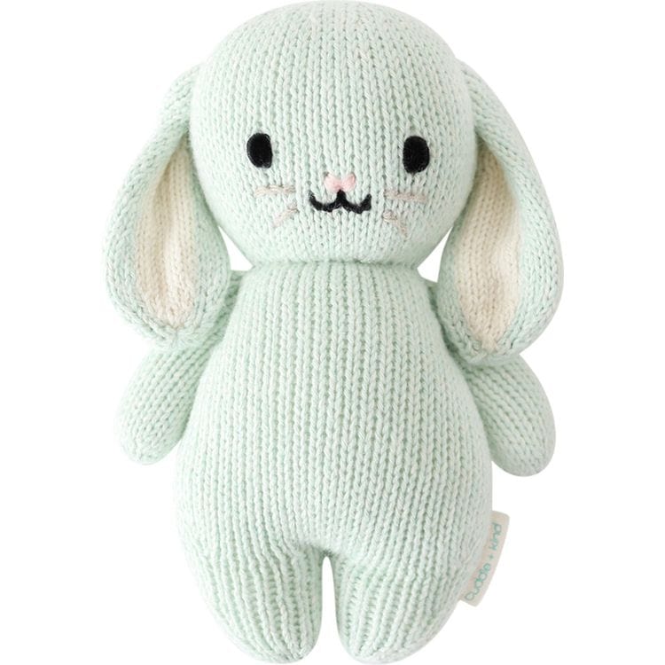 Cuddle And Kind Plush 7" Baby Bunny (Mint) Hand-Knit Doll