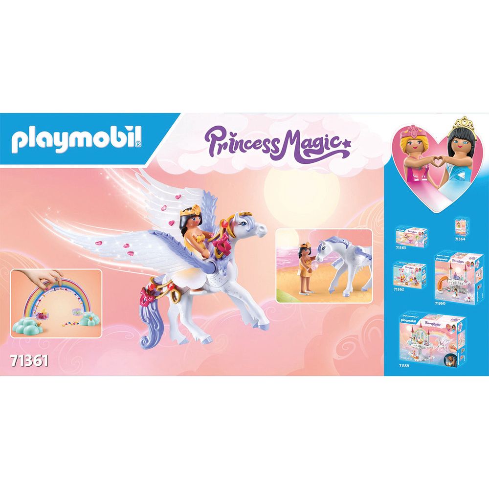 Pegasus with Rainbow in the Clouds Playset