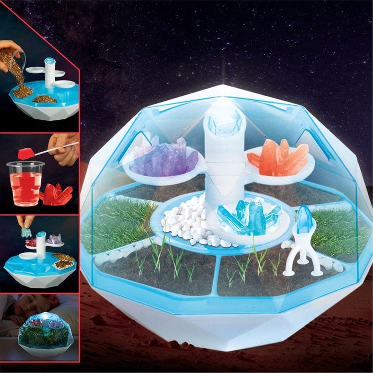 Discovery Mindblown STEM DIY Light-Up Terrarium Plants & Crystals Geodome Grow Kit - 16 pieces