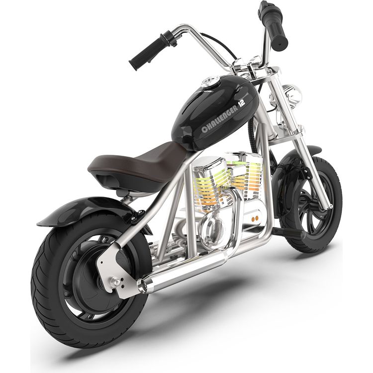 Hyper Gogo Challenger 12 Plus Kids Motorcycle with App - Black