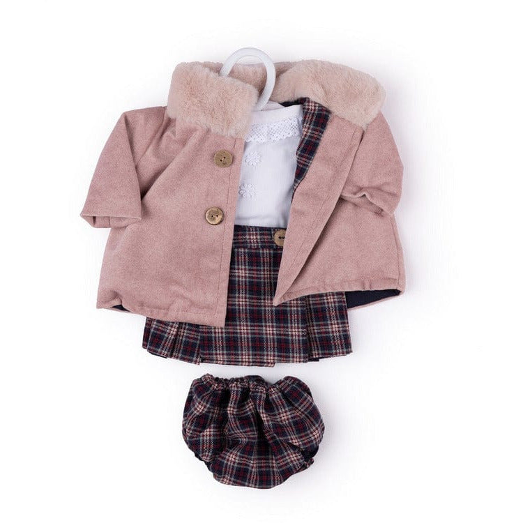 FAO Schwarz Baby Doll Adoption FAO Baby Doll Adoption Deluxe Dress - Dark Pink Plaid