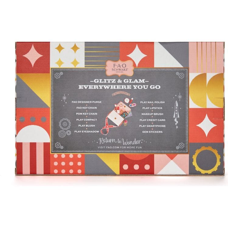 FAO Schwarz Fashion Activity and Roleplay Glamour Go 12 Piece Designer Purse & Accessories - Pink