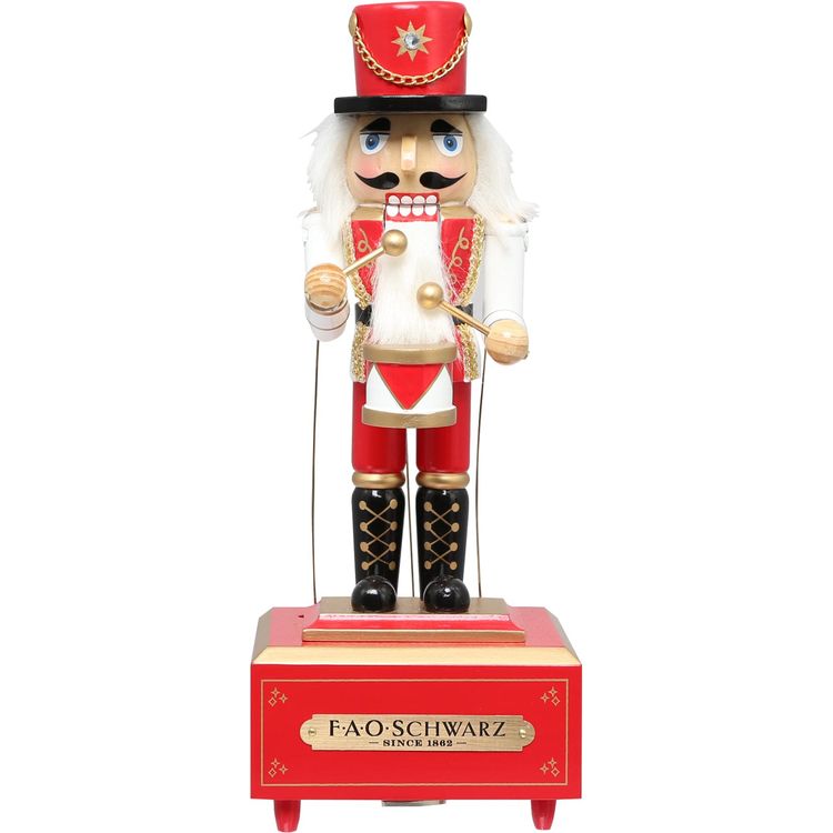 FAO Schwarz Holiday 12 Inch Musical Wooden Nutcracker Prince
