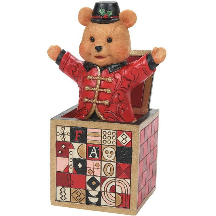 FAO Schwarz Toys R Us Jack In The Box TEDDY BEAR Pop Goes the Weasel EUC