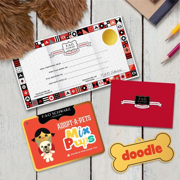 FAO Schwarz Plush 22” Adopt-A-Pets Mix Pups Plush Doodle