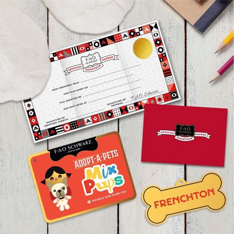 FAO Schwarz Plush 22” Adopt-A-Pets Mix Pups Plush Frenchton