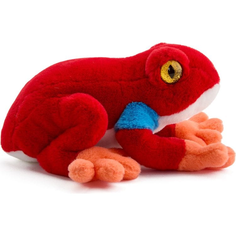 FAO Schwarz Plush 8" Glitter Toy Plush Dart Frog - Red