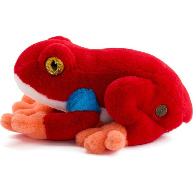 FAO Schwarz Plush 8" Glitter Toy Plush Dart Frog - Red