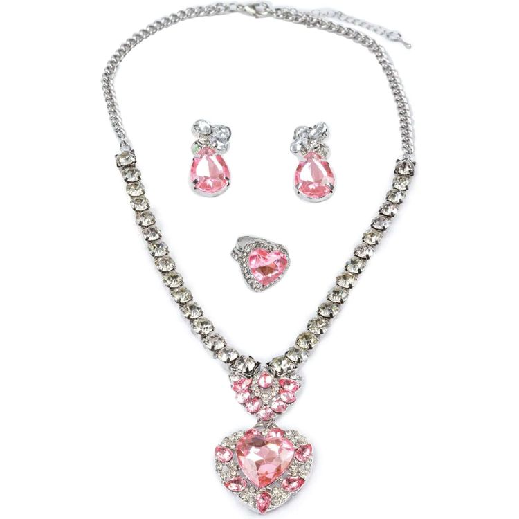 Great Pretenders Dress up The Marilyn - Pink & Silver 4 piece Jewelry Set