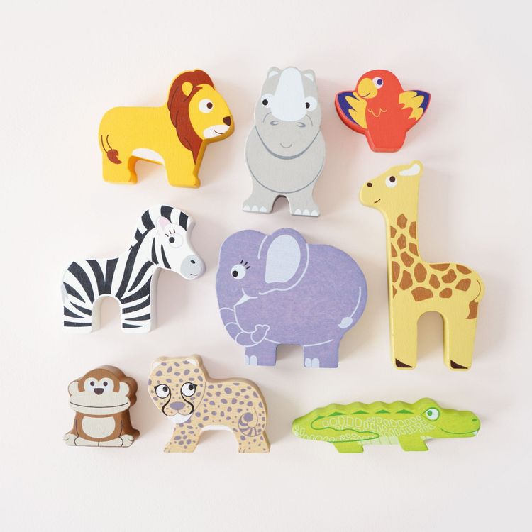 Le Toy Van Infants Africa Stacking Animals & Bag - 10 Piece