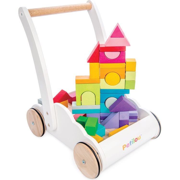 Le Toy Van Infants Rainbow Baby Walker & Puzzle - 45 Blocks