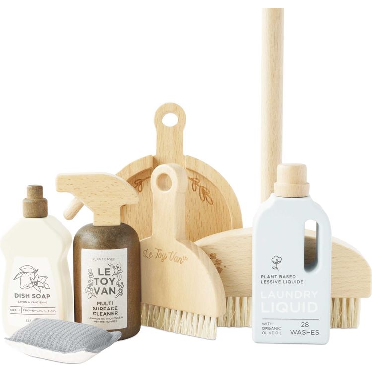 Le Toy Van Preschool 7 Piece Eco-friendly Wooden Cleaning Set