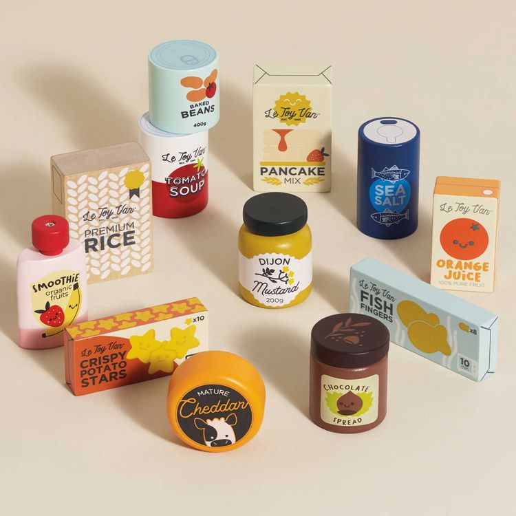 Le Toy Van Preschool Supermarket Grocery Set - 12 Pieces