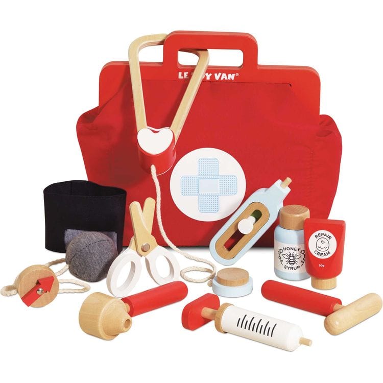 Le Toy Van Preschool Vintage Doctor Roleplay Wooden Kit - 10 Piece