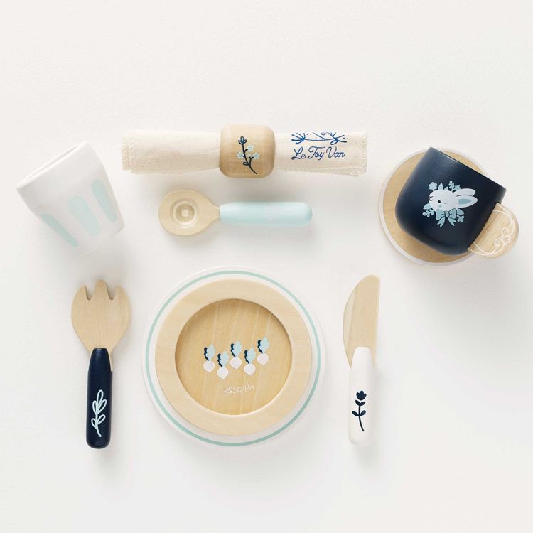 Le Toy Van Preschool Wooden Cutlery Pretend Play Dining Set