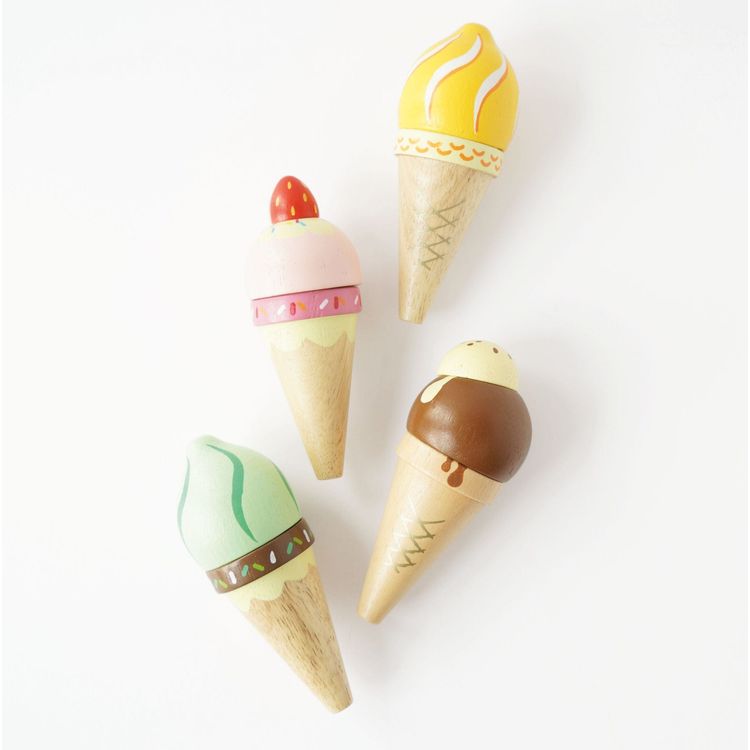 Le Toy Van Preschool Wooden Ice Cream Cones Set