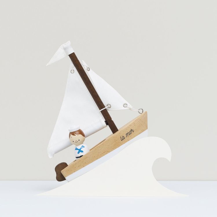 Le Toy Van Preschool Wooden Sailing Boat & Captain