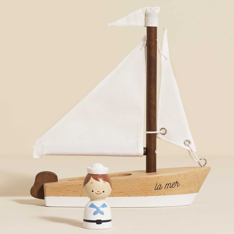 Le Toy Van Preschool Wooden Sailing Boat & Captain