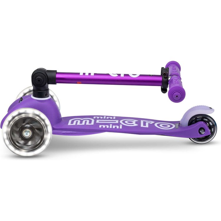 Micro Kickboard Outdoor Micro Mini Foldable LED Scooter - Purple