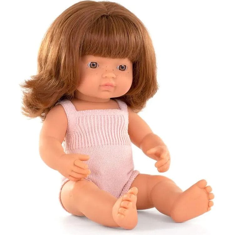 miniland Dolls 15" Baby Doll Caucasian Girl Redhead