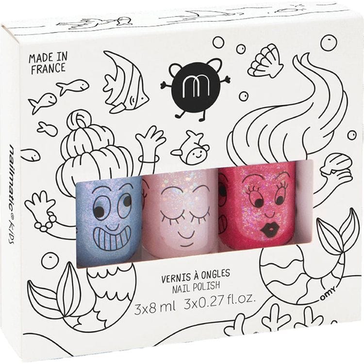 Nailmatic Trend Accessories Mermaid Nail Polish 3 Pack for Kids