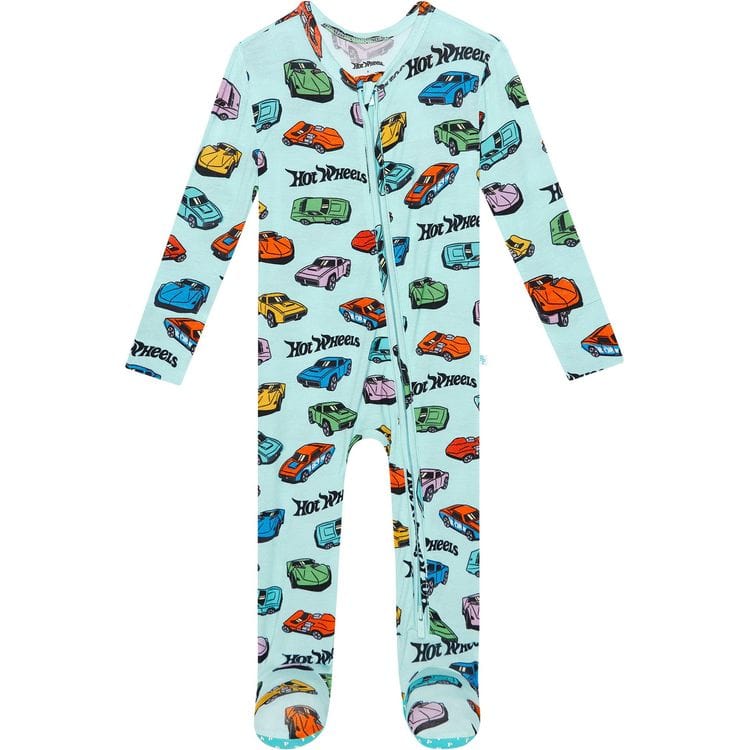 Posh Peanut Trend Accessories Blue / 0-3 months Retro Hot Wheels - Footie Zippered One Piece