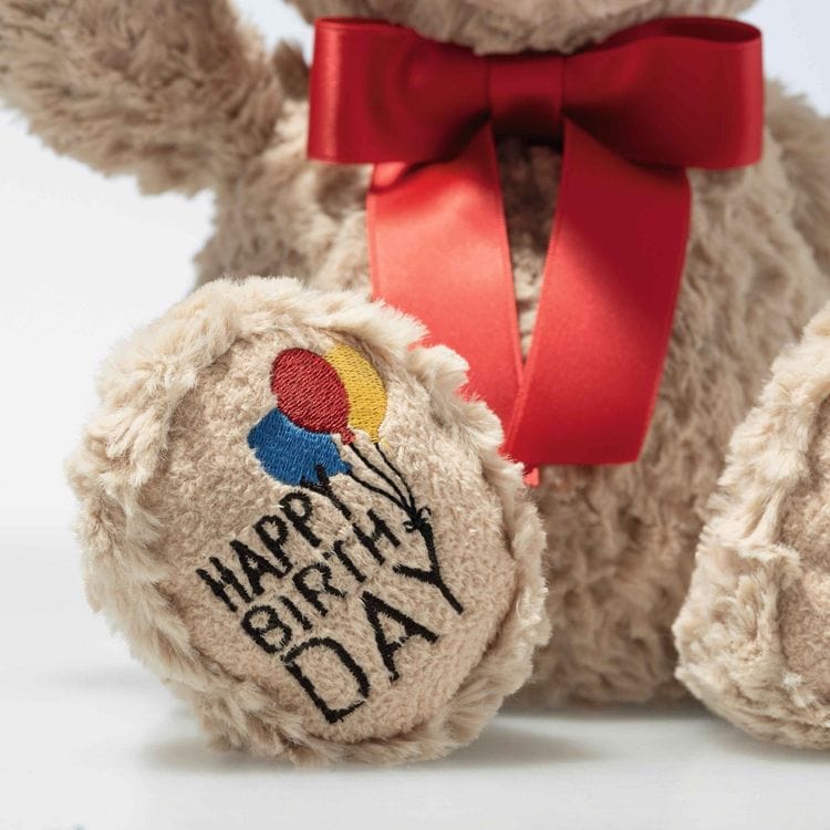 Steiff North America, Inc. Plush Jimmy “Happy Birthday” Teddy Bear with Bow