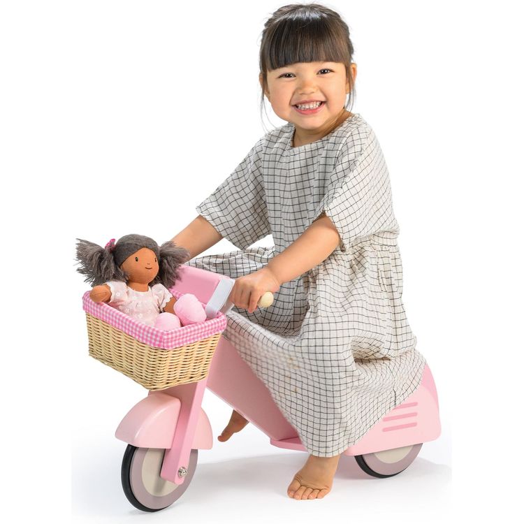 Tender Leaf Toys Preschool Pink Scooter with Basket
