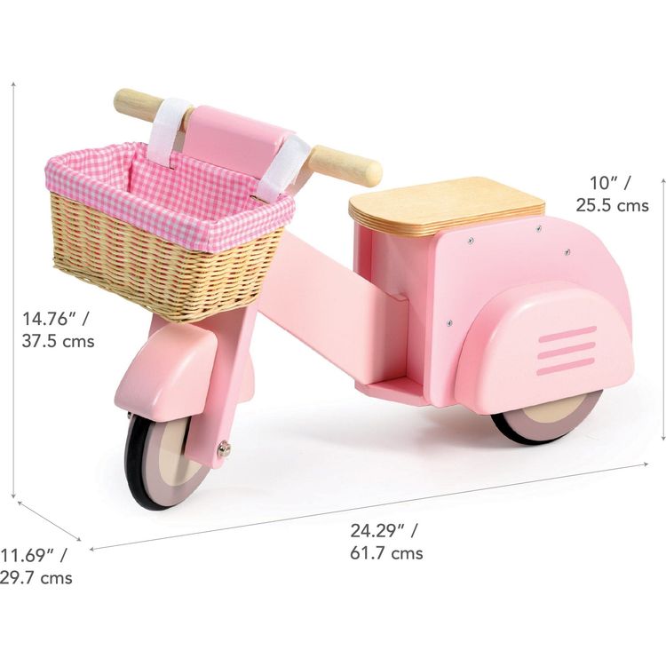 Tender Leaf Toys Preschool Pink Scooter with Basket