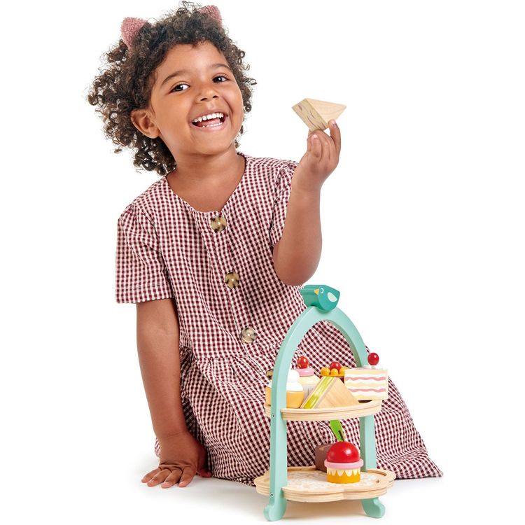 Tender Leaf Toys Preschool Wooden Birdie Afternoon Tea Stand