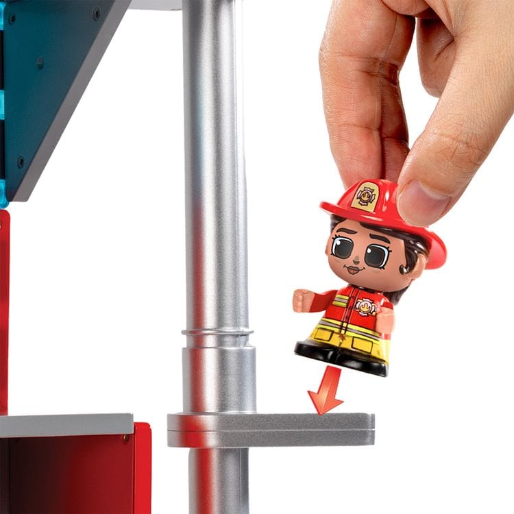 Tile Town STEM Tile Town Fire Station Magnetic Tiles Playset