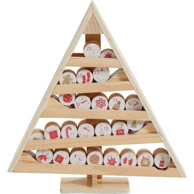 Wonder & Wise Holiday Wooden Children's Advent Calendar