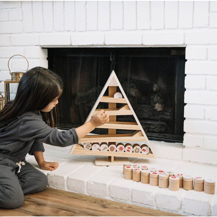 Wonder & Wise Holiday Wooden Children's Advent Calendar