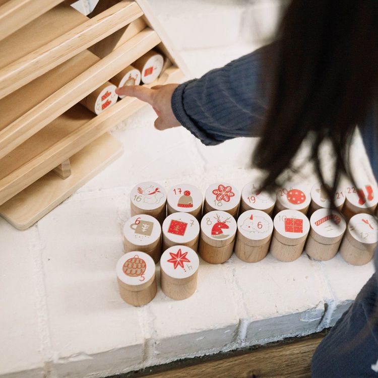 Wonder & Wise Holiday Wooden Children's Advent Calendar