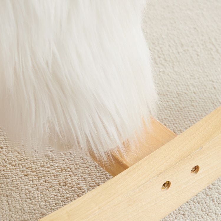 Wonder & Wise Plush Alpaca Rocker with Solid Saddle