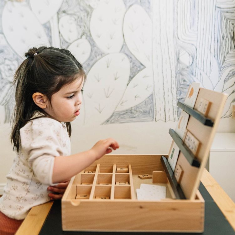 Wonder & Wise Preschool Wooden Compelling Spelling Activity Box