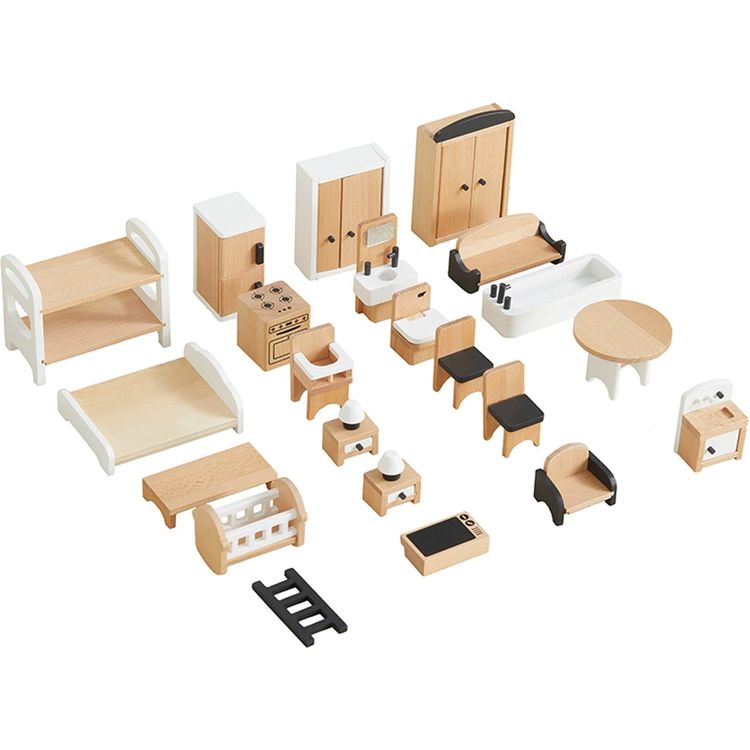 Wonder & Wise Preschool Wooden Dollhouse Accessories